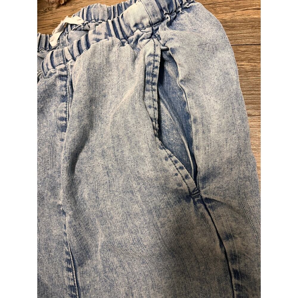 Jane + Delancey Lyocell Chambray Wide Leg Pants Pull On S Coastal Lightweight - Picture 7 of 10
